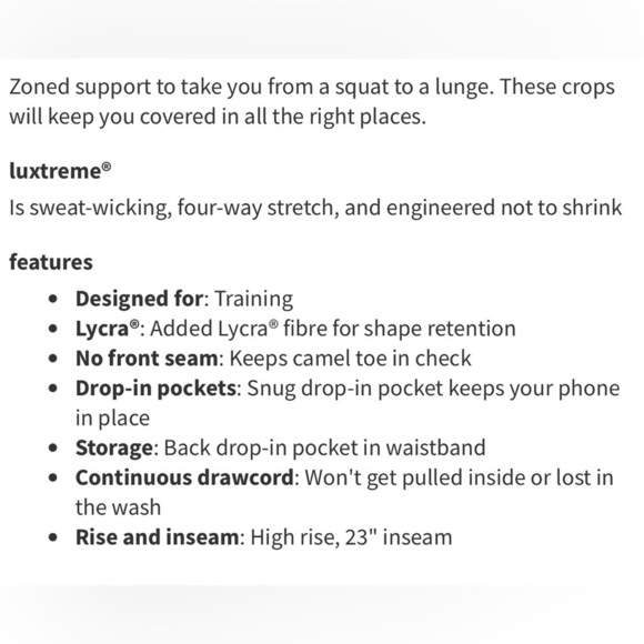 Lululemon 10 All The Right Places Crop II 23" True Navy Dark Leggings great cond - Picture 15 of 15